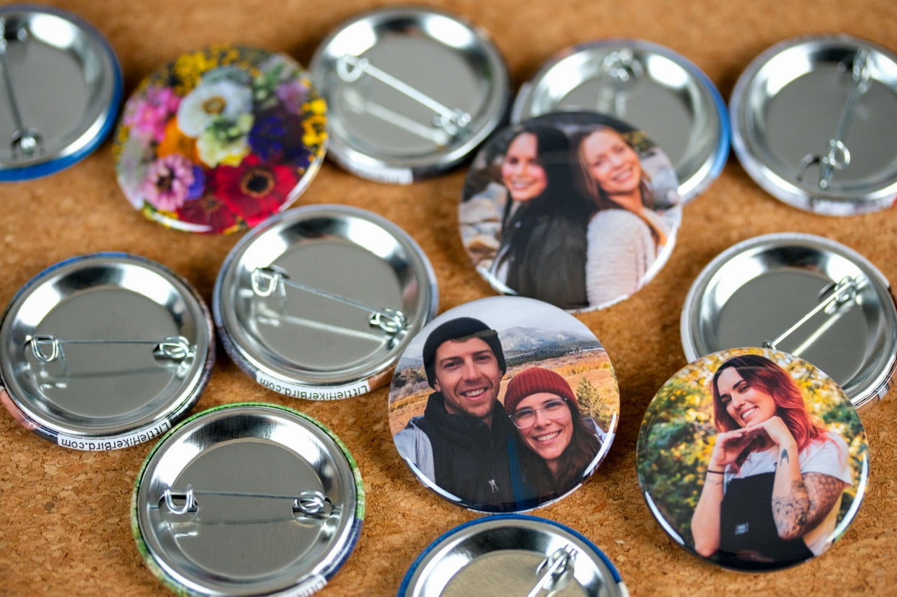 6 Custom Photo Button Pins