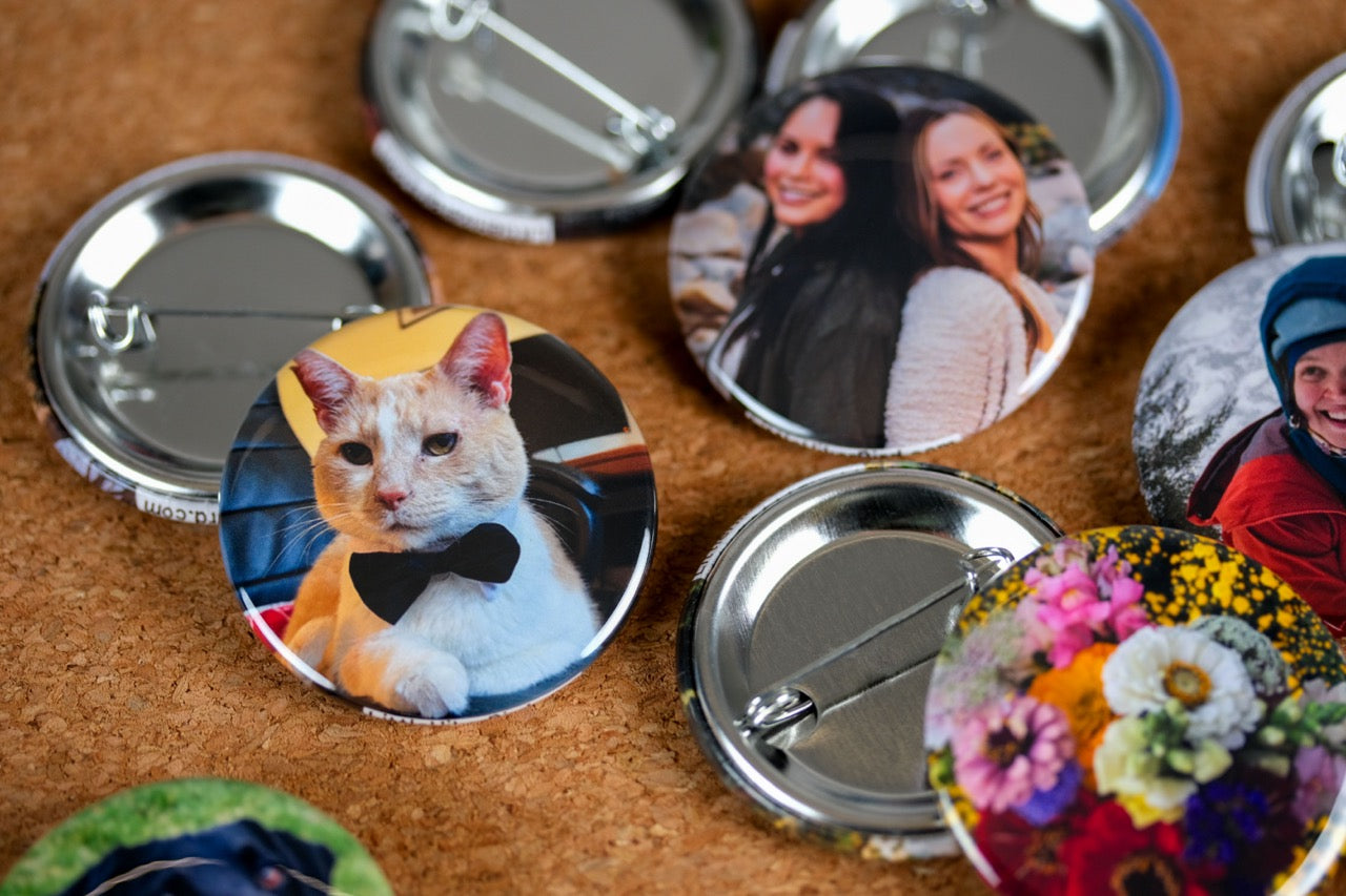 6 Custom Photo Button Pins