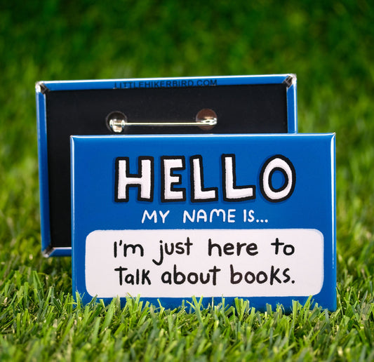 Hello Books Button Pin Badge for Bookworms