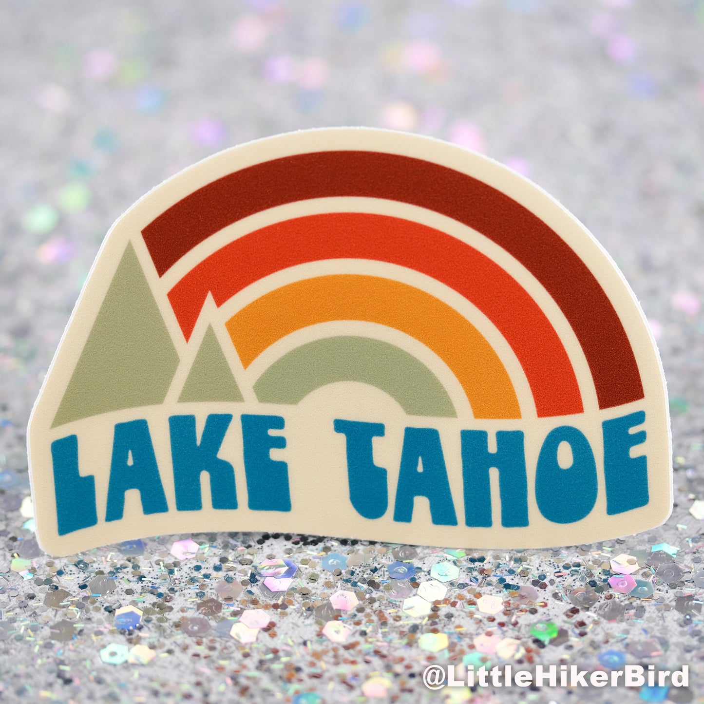 Lake Tahoe Rainbow Sunset Vinyl Sticker